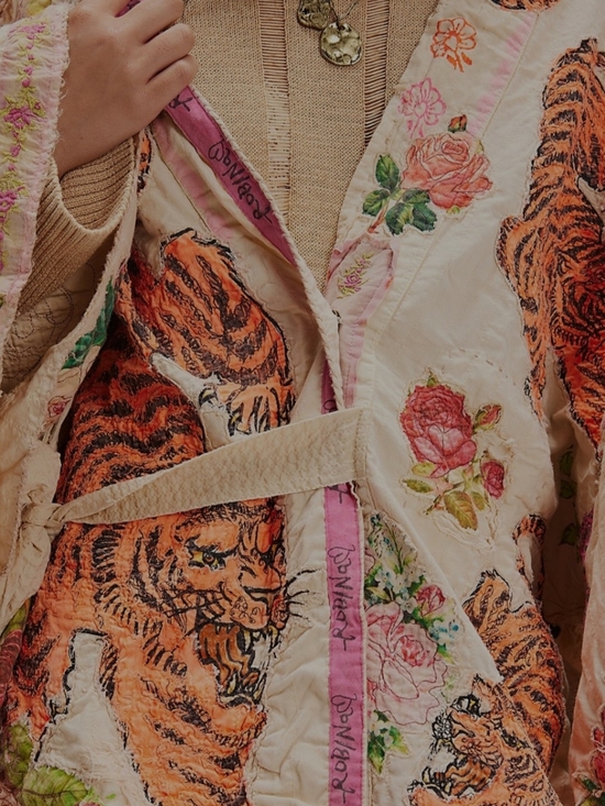 Magnolia Pearl Jackets & Blazers - Magnolia PEARL Quilted Tiger Print Wrap Jacket - Pink & Cream